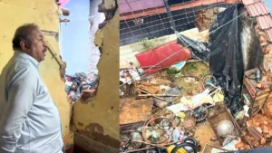 ನ್ಯೂ ಮಂಡ್ಲಿಯಲ್ಲಿ ಕುಸಿದ ಮನೆ, ಸ್ಥಳಕ್ಕೆ ಶಾಸಕ ಎಸ್​ಎನ್​ ಚೆನ್ನಬಸಪ್ಪ ದೌಡು