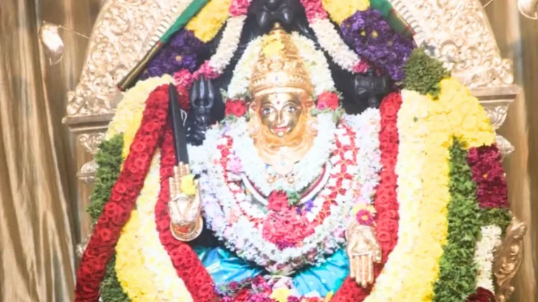 Gold Mask and Silver Door Offered to Sri Marikamba Devi in Shivamogga