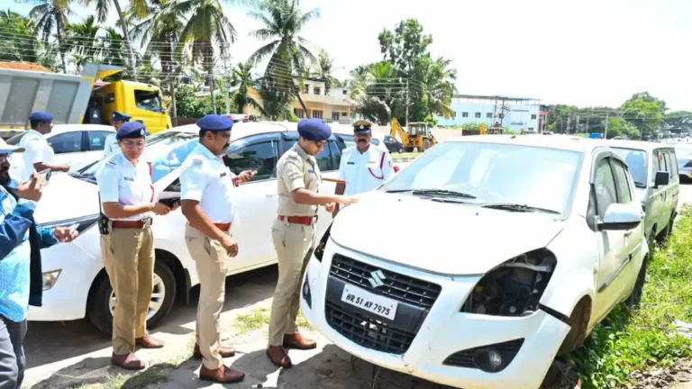 Shivamogga Police Action Against Abandoned Vehicles and Drunk City Bus Drivers