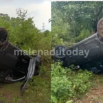 Thirthahalli Car Overturns Due to Heavy Rain