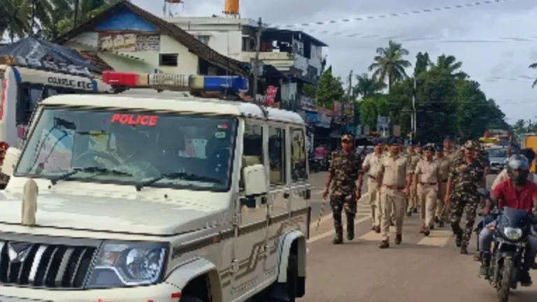 police root march at ripponpete shivamogga