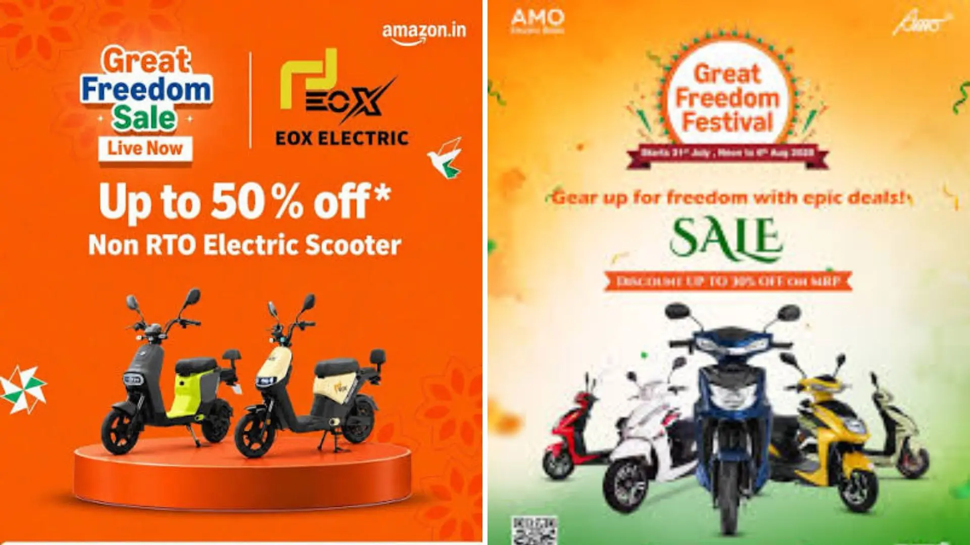 Amazon Freedom Sale Discounts on Electric and Petrol Scooters