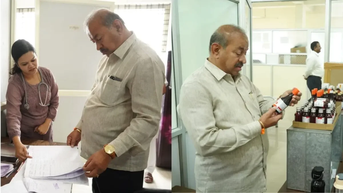 MLA Inspects Shivamogga ESIC Dispensaries ಆಸ್ಪತ್ರೆಗೆ ಭೇಟಿ ನೀಡಿ ಔಷದಿಗಳನ್ನು ವೀಕ್ಷಿಸುತ್ತಿರುವ ಶಾಸಕರು