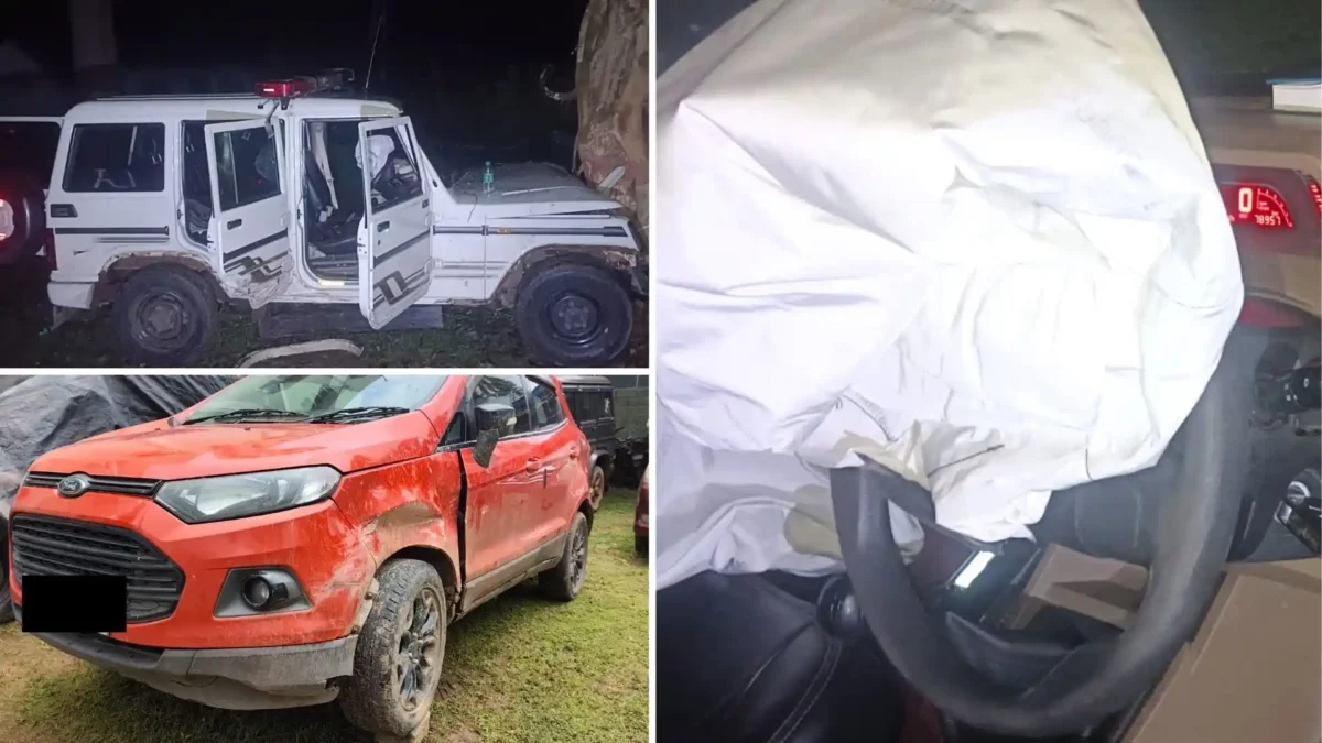Ripponpet Police Vehicle Hits Tree After Car Collision