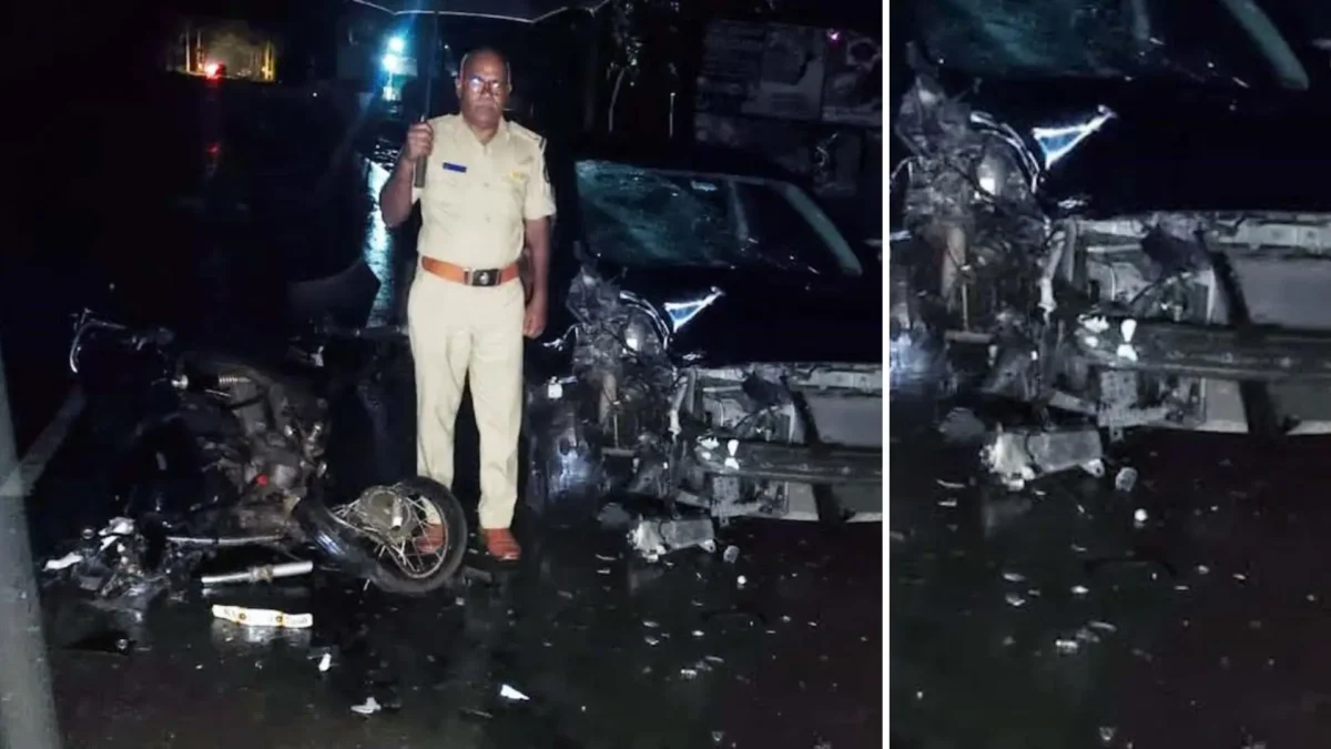 ಬಳಸಗೋಡು ಸಮೀಪದ ರಾಷ್ಟ್ರೀಯ ಹೆದ್ದಾರಿ 69ರಲ್ಲಿ ಸಂಭವಿಸಿದ ಕಾರು ಮತ್ತು ಬೈಕ್ ಅಪಘಾತ