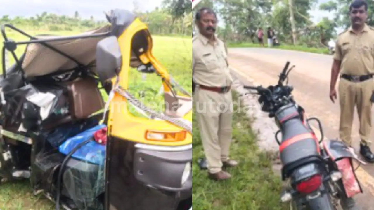 ಶಿವಮೊಗ್ಗ: ಆಟೋ-ಬೈಕ್ ನಡುವೆ ಮುಖಾಮುಖಿ ಡಿಕ್ಕಿ, ಸವಾರರಿಗೆ ಗಾಯ 