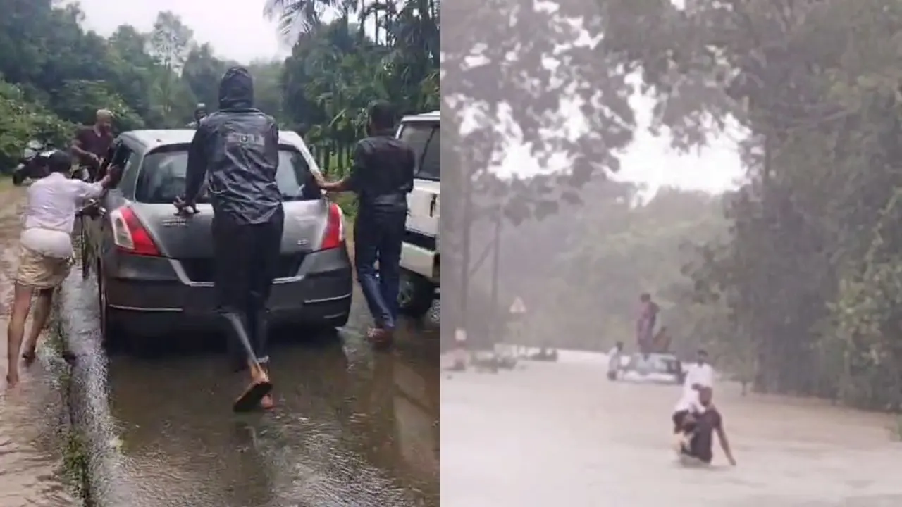 ಆಗುಂಬೆ ಪ್ರವಾಹ: ನೀರಿನಲ್ಲಿ ಸಿಲುಕಿದ ಹೊನ್ನಾವರದ ಕುಟುಂಬ, ಸ್ಥಳೀಯರಿಂದ ರಕ್ಷಣೆ!