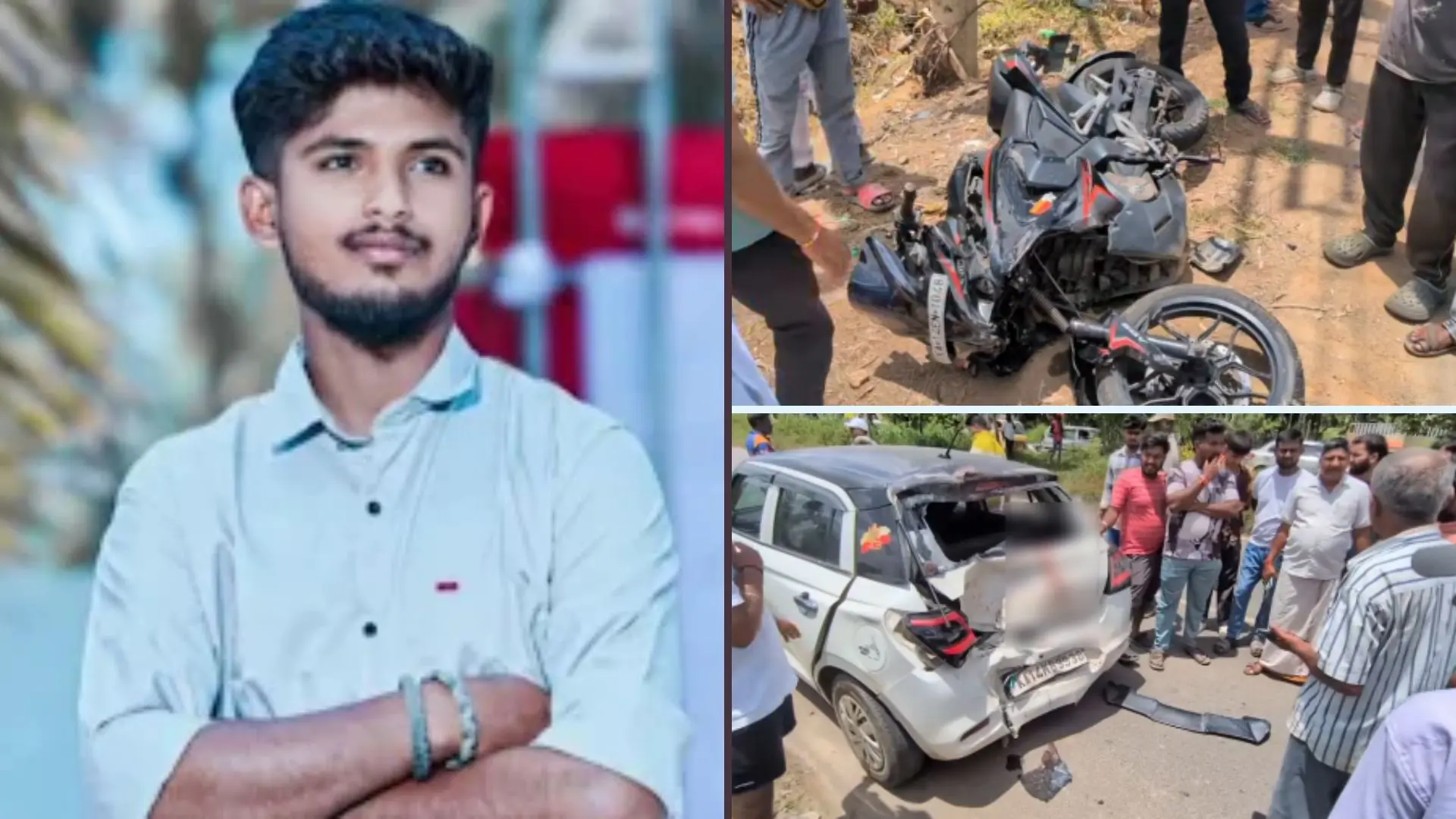 23-Year-Old Biker Dies in Road Accident Near Santhe Kadur in Shivamogga