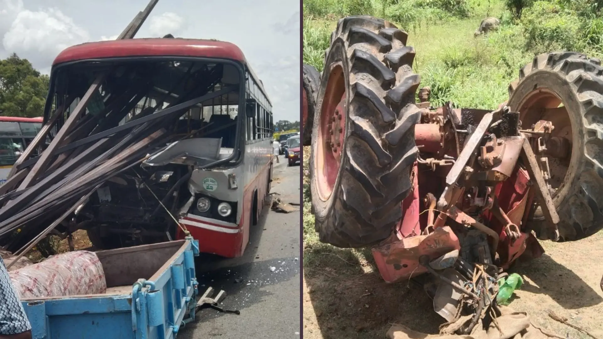 Mandya KSRTC Bus Accident Driver Shekar MD Dies After Bus Hits Tractor