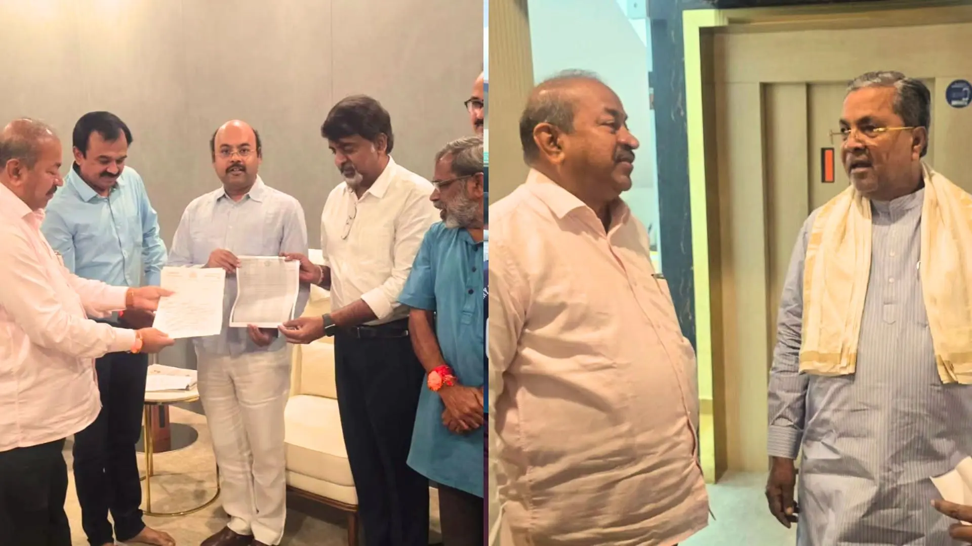 SN Channabasappa and DS Arun Delegation Meets Siddaramaiah, Minister Yathindra