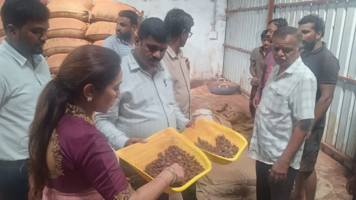 Shivamogga Arecanut Godown Inspection Chemical Dye Warning