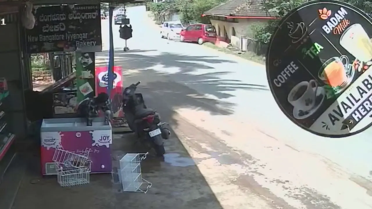 Thirthahalli Bale Bailu Car Accident Head-On Collision Caught on CCTV