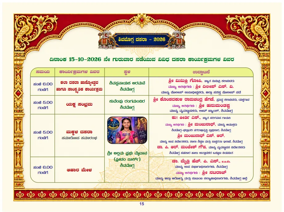 shivamogga dasara shivamogga
