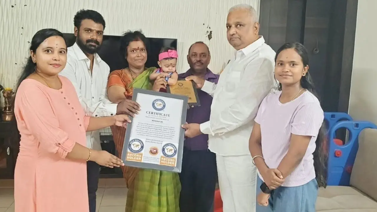 Bhadravati Infant Mithusha Creates Book of World Records