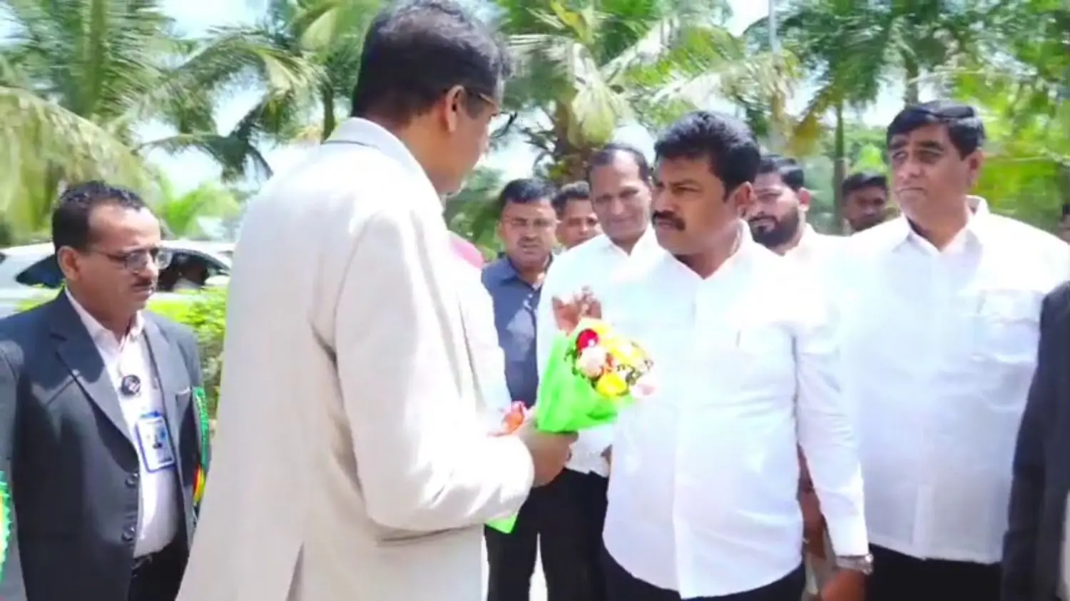 Congress Flex in University MP BY Raghavendra Reprimands Officials