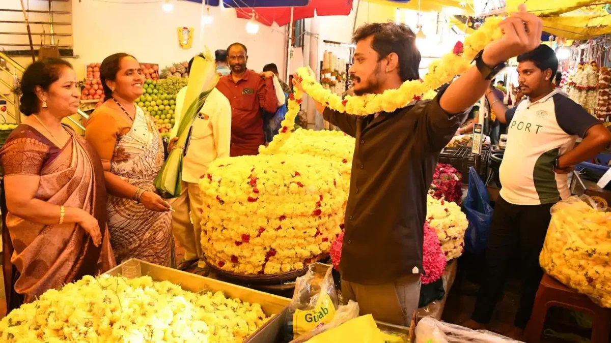 Shivamogga Ayudha Puja 2026 Flower, Fruit and Pumpkin Prices Rise